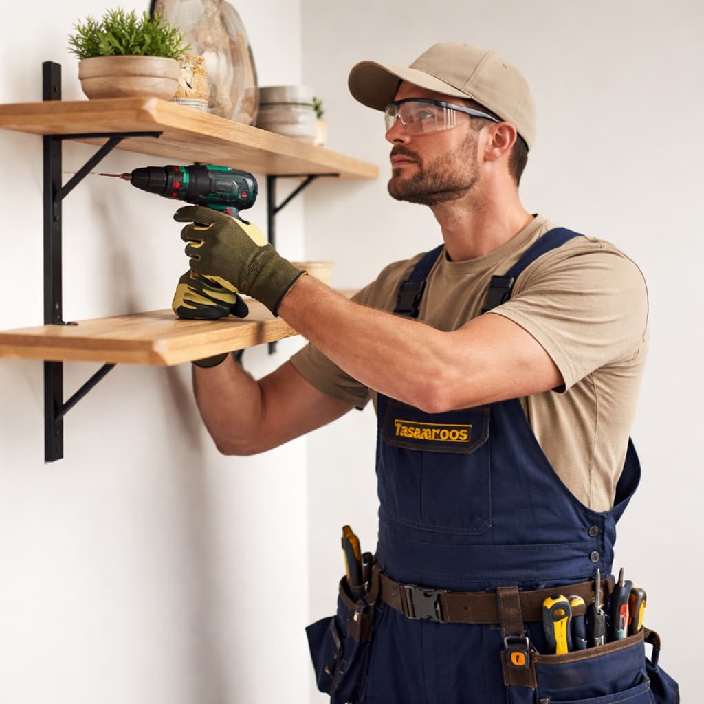 Wooden shelf installation